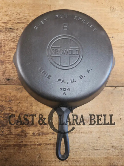 Priced to Sell! 1930’s Griswold #8 Cast Iron Skillet with Large Block Logo 704 A. Fully restored and ready to go Skillet