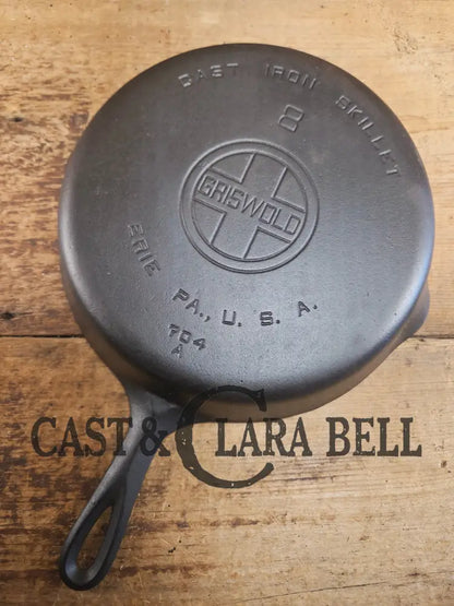 Priced to Sell! 1930’s Griswold #8 Cast Iron Skillet with Large Block Logo 704 A. Fully restored and ready to go Skillet