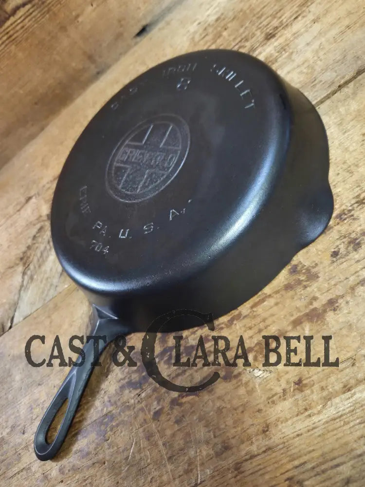 Priced to Sell! 1930’s Griswold #8 Cast Iron Skillet with Large Block Logo 704 K. Fully restored and ready to go Skillet