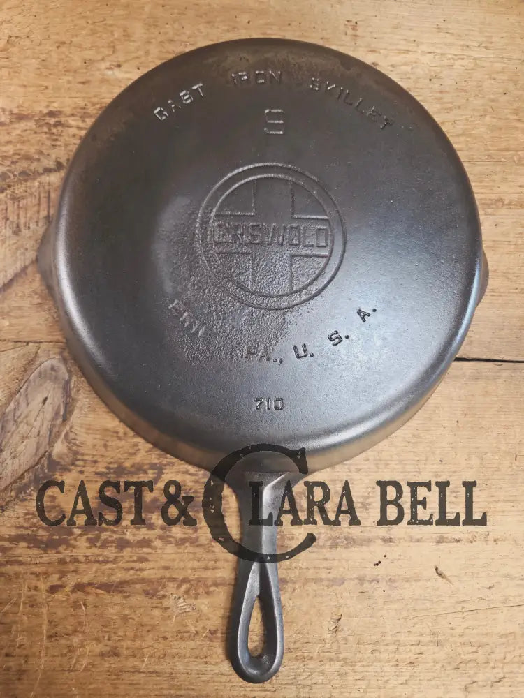 Priced to Sell! 1930’s Griswold #9 Skillet with Large Block Logo and Smooth Bottom 710 Skillet