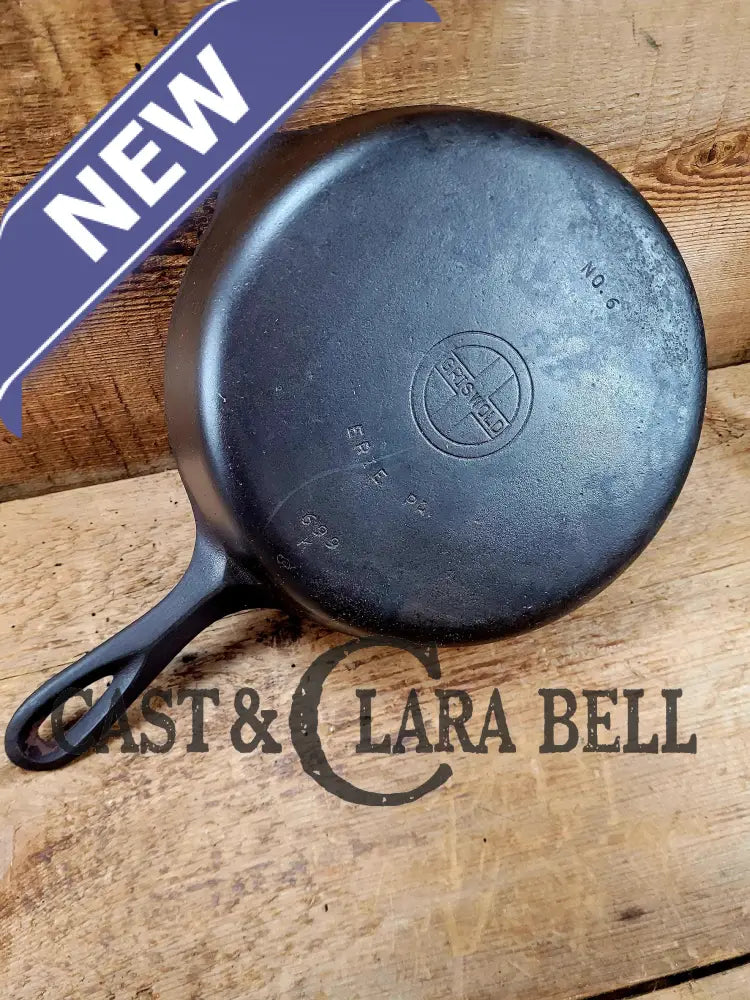 PRICED TO SELL! 1940’s Griswold #6 Cast Iron Skillet with Small Block Logo and Smooth Bottom 699 K Skillet