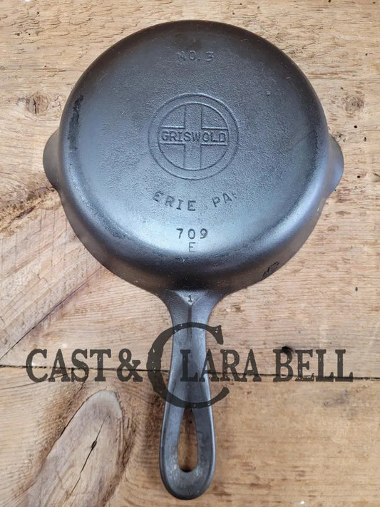 Priced To Sell! 1940’S Griswold No. 3 Cast Iron Egg Skillet With Small Block Logo 709 E