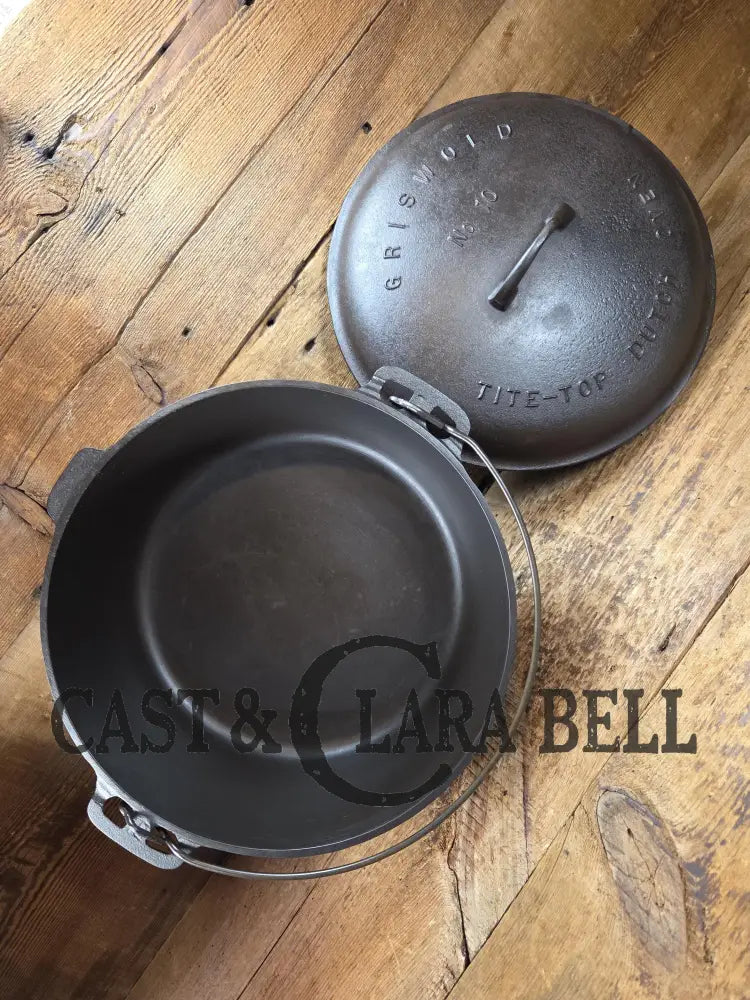 Priced to Sell and HUGE!! 1910’s Griswold Size #10 (835) Dutch Oven with Large Block Logo & (2553 A) Lid. One of the