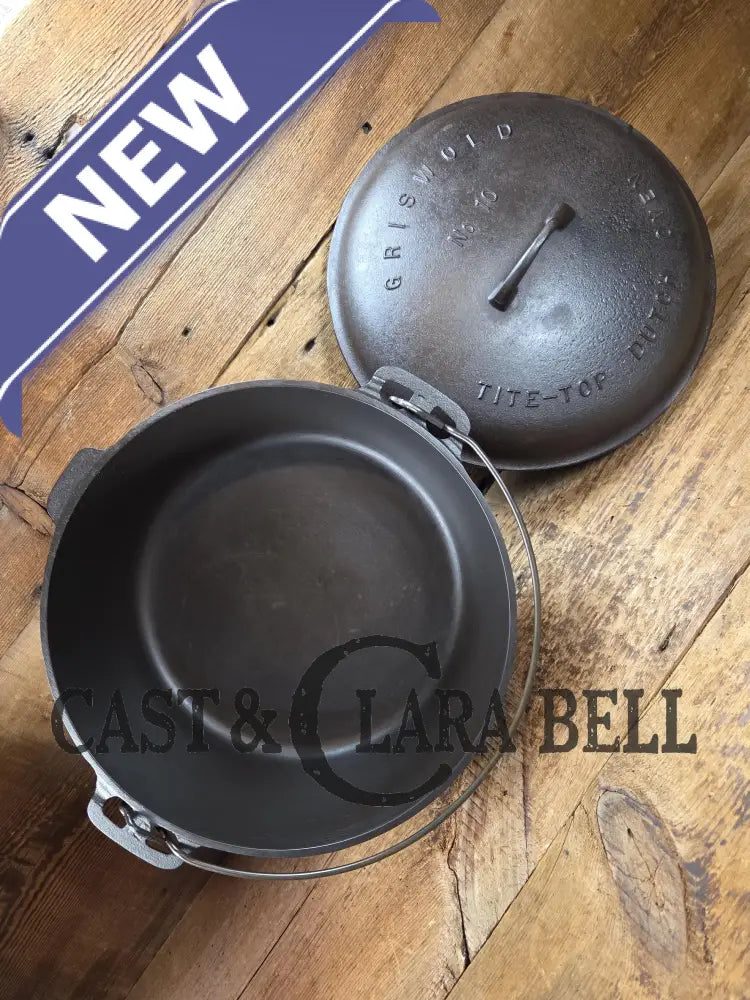 Priced to Sell and HUGE!! 1910’s Griswold Size #10 (835) Dutch Oven with Large Block Logo & (2553 A) Lid. One of the