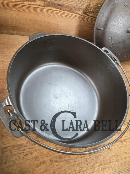 Priced to Sell and HUGE!! 1910’s Griswold Size #10 (835) Dutch Oven with Large Block Logo & (2553 A) Lid. One of the