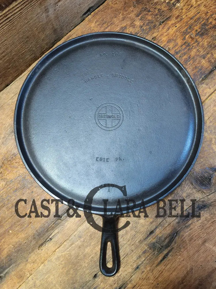 Priced To Sell! Awesome Pizza Griddle Or For Breakfast Hot Cakes. #10 Griswold Small Block Griddle