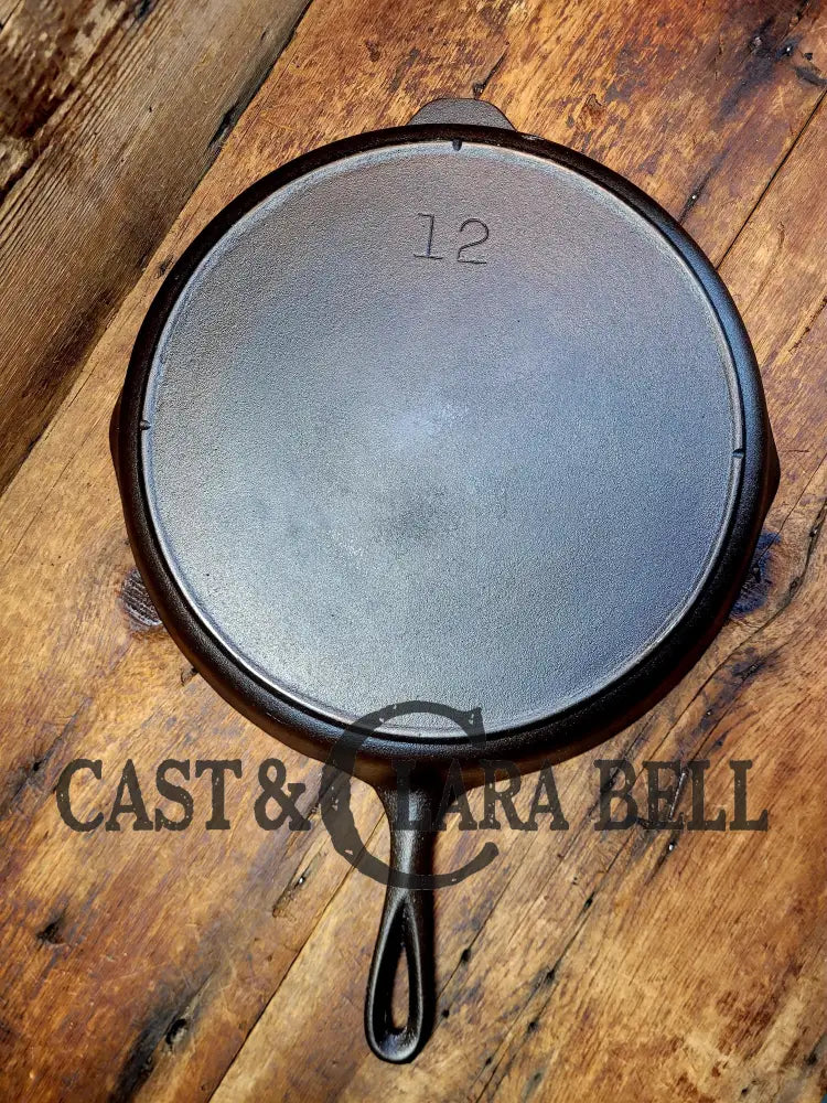 Priced To Sell! Beautiful 1940’S Era Lodge #12 Cast Iron Skillet With 3 Notch Heat Ring. Great