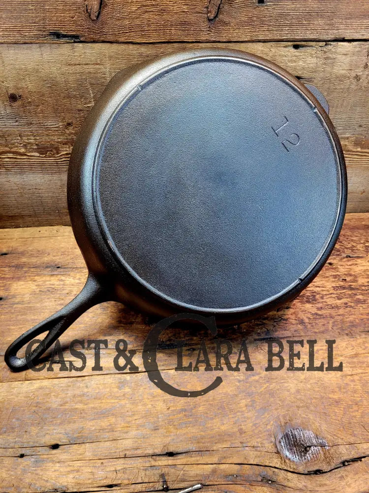 Priced To Sell! Beautiful 1940’S Era Lodge #12 Cast Iron Skillet With 3 Notch Heat Ring. Great