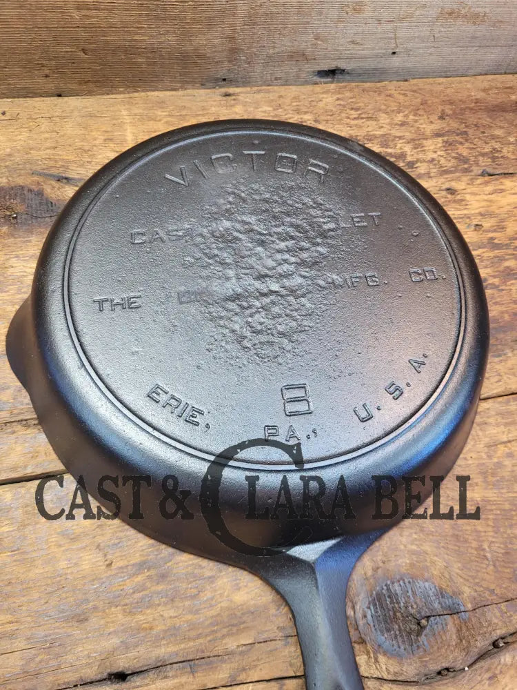 Priced To Sell! Early 1900’S Fully Marked Griswold’s Victor #8 Skillet With Heat Ring.