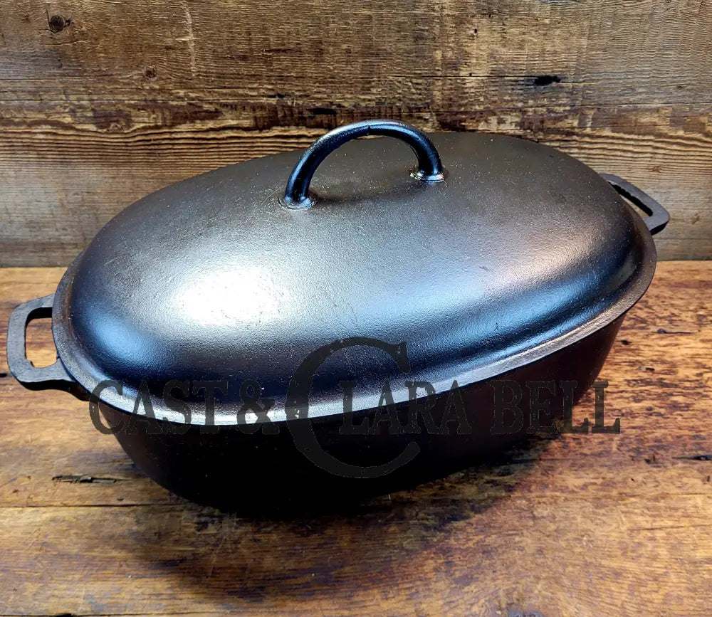 Priced To Sell! Early 1900’S Griswold #5 Oval Roaster. P/N 2630 Lid 645 Bottom. Repaired Handle