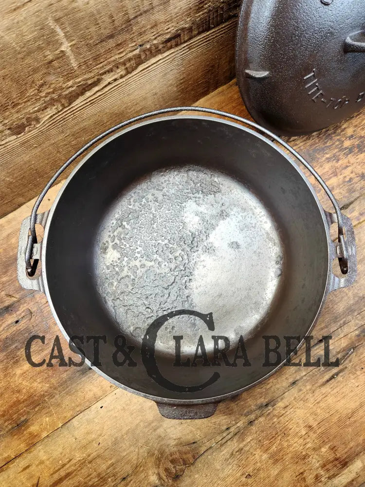 Priced To Sell Great Campfire Cooker! 1920’S Griswold #9 Tite-Top Cast Iron Dutch Oven With Slant