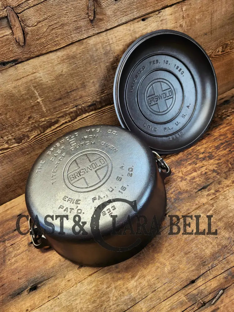 Priced To Sell Great Campfire Cooker! 1920’S Griswold #9 Tite-Top Cast Iron Dutch Oven With Slant