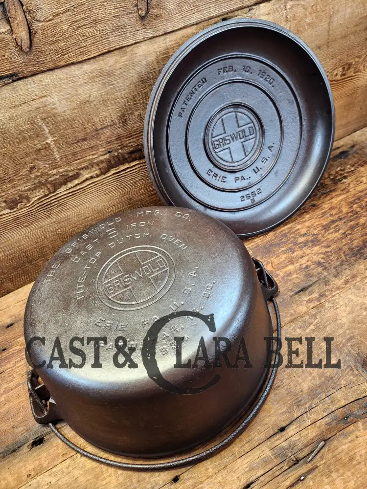 Priced To Sell Great Campfire Cooker! 1920’S Griswold #9 Tite-Top Cast Iron Dutch Oven With Slant