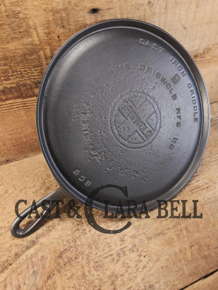 Priced to Sell! Great Campfire griddle. Griswold #9 Round Cast Iron Griddle Large Block 609 Griddle