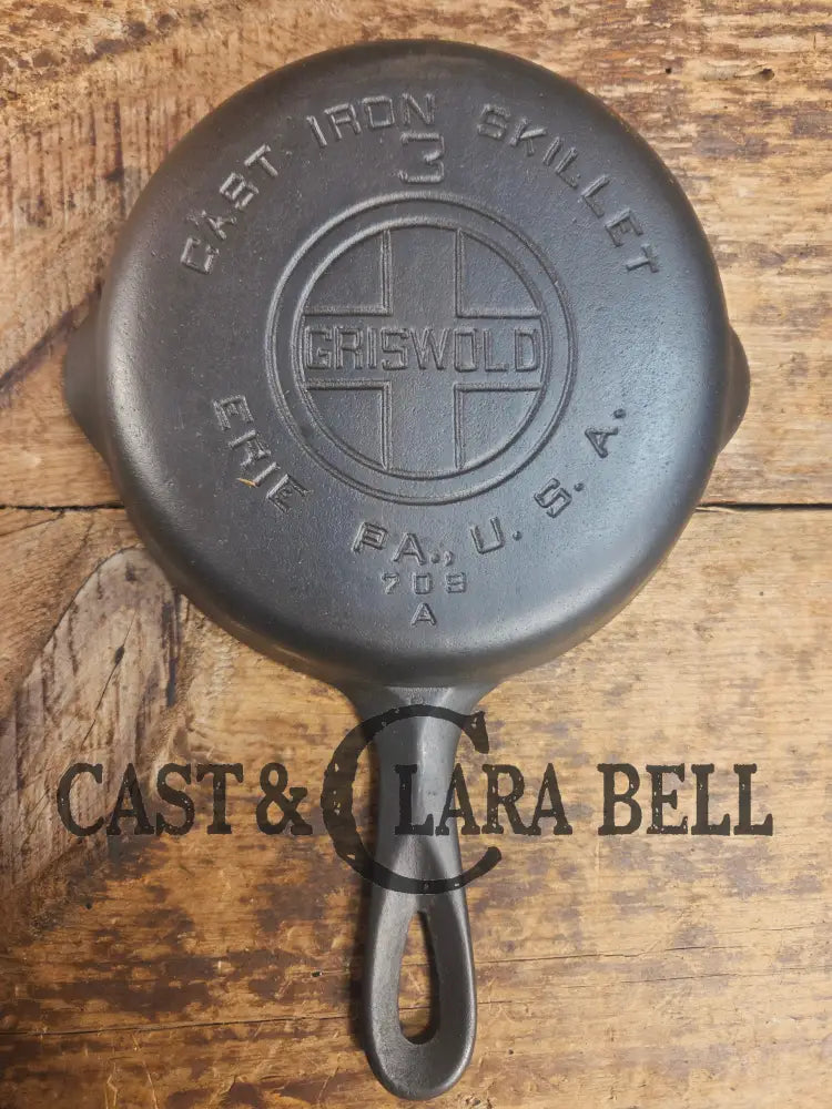 Priced to Sell!! Griswold #3 Skillet with Large Block Logo and Smooth Bottom 709 A Skillet
