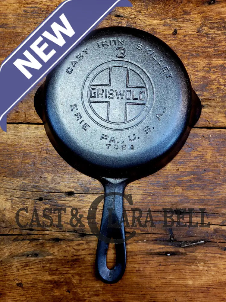 Priced To Sell!! Griswold #3 Skillet With Large Block Logo And Smooth Bottom 709 A