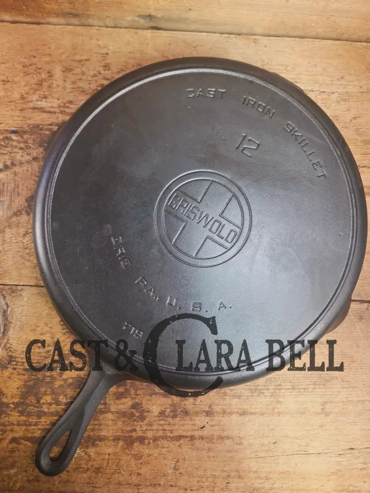 Priced to Sell! Huge 1920’s Griswold No. 12 Skillet with Block Logo 719. Perfect bacon skillet Skillet