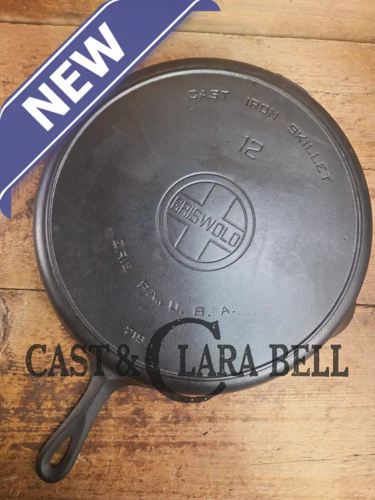 Priced to Sell! Huge 1920’s Griswold No. 12 Skillet with Block Logo 719. Perfect bacon skillet Skillet