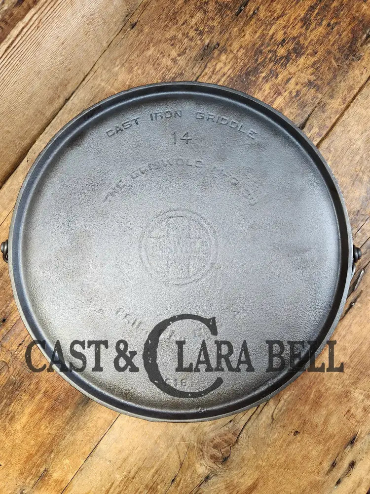 Priced To Sell! Huge! 1920’S Griswold No. 14 Round Griddle With Bail. Block Logo #618 Sc24