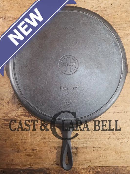 Priced to Sell. Huge beautiful 1930’s Griswold No. 12 Skillet Small Block Logo 719 D. Perfect bacon skillet! Restored