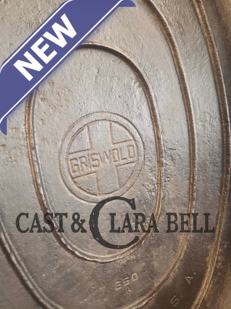 Priced to Sell: MONSTER! 1930’s Griswold #9 Large Block Logo Oval Roaster. P/N 649 Bottom 650 Lid - Dutch Ovens Trivets