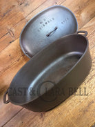 Priced to Sell: MONSTER! 1920’s Griswold #9 Large Block Logo Oval Roaster. P/N 645 Bottom 645 Lid - Dutch Ovens Trivets