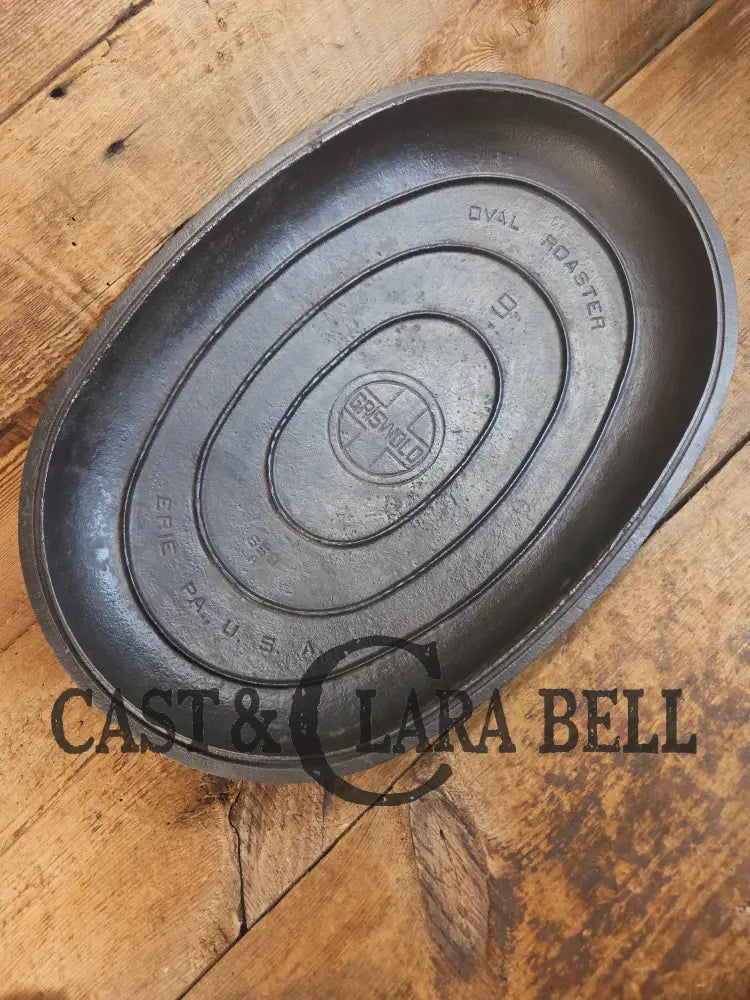 Priced to Sell: MONSTER! 1930’s Griswold #9 Large Block Logo Oval Roaster. P/N 649 Bottom 650 Lid - Dutch Ovens Trivets