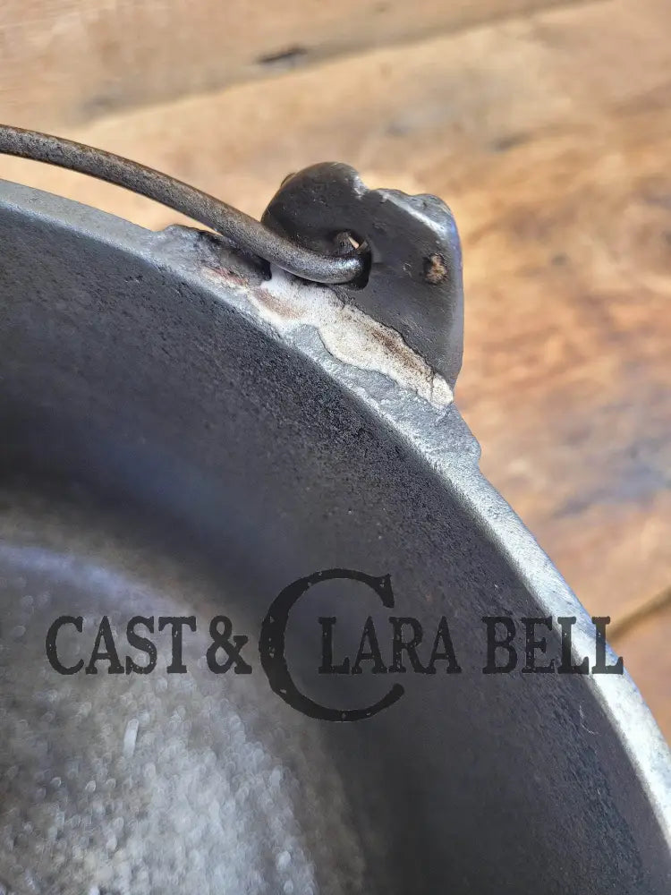 Priced To Sell! Super Unique #5 Raised Letter Marietta Kettle. Repaired Handle Dutch Ovens & Kettles