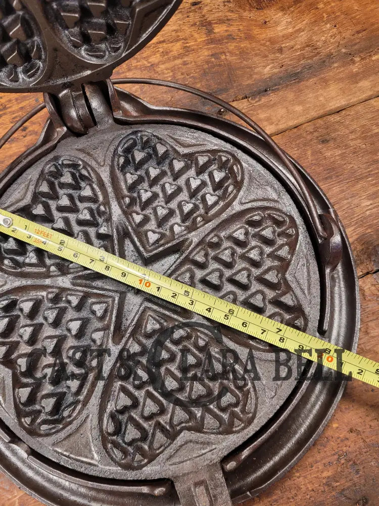 Priced To Sell! Tale Of Two Paddles...1930S Griswold No. 18 Heart And Star Premier Waffle Iron With