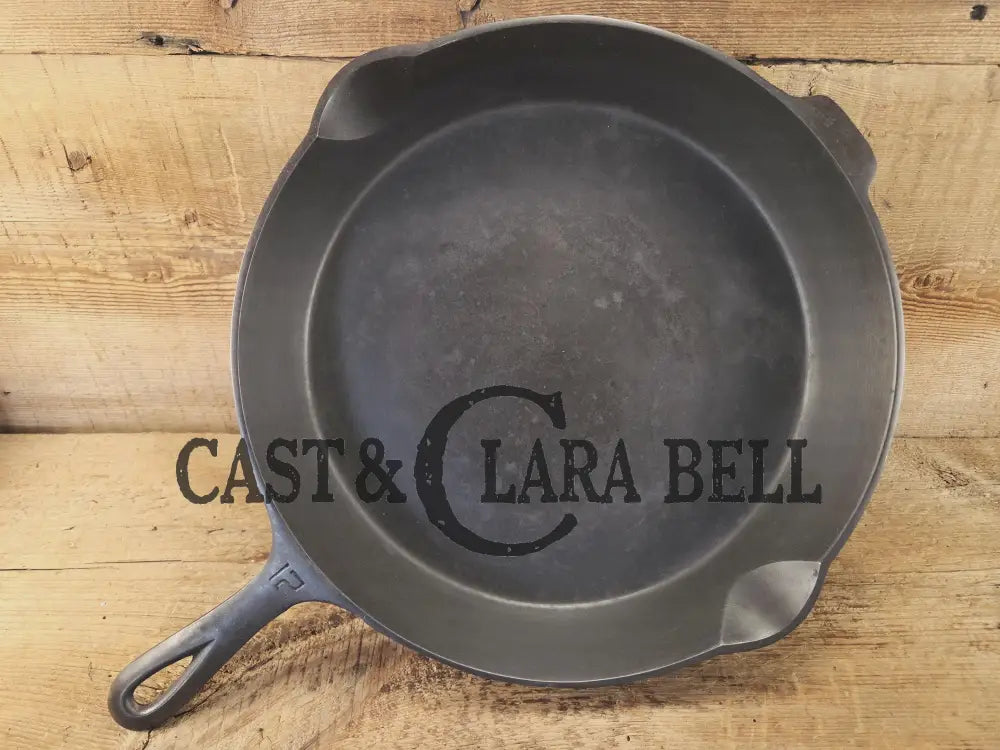 Priced to Sell! The Premier Skillet GLASS smooth huge 1920’s Griswold No. 12 Skillet with Block Logo 719. Perfect bacon