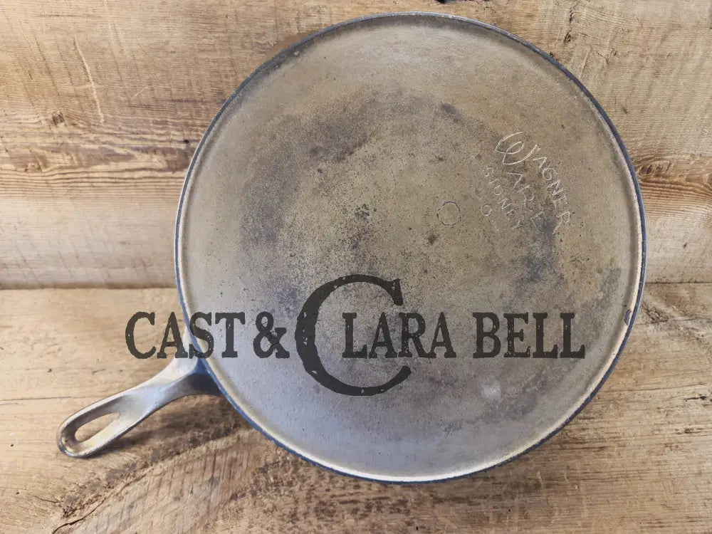 Priced to sell! WHOA big fella! 1920s Wagner Ware #11 Skillet w/ Stylized Logo and nickel finish. Perfect bacon