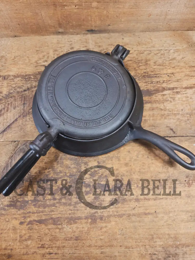 Rare 1890’s Schreiber & Conchar waffle iron that’s unusual! Not many of these 8-9’s around! - Waffle Iron