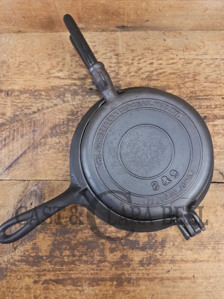 Rare 1890’s Schreiber & Conchar waffle iron that’s unusual! Not many of these 8-9’s around! - Waffle Iron
