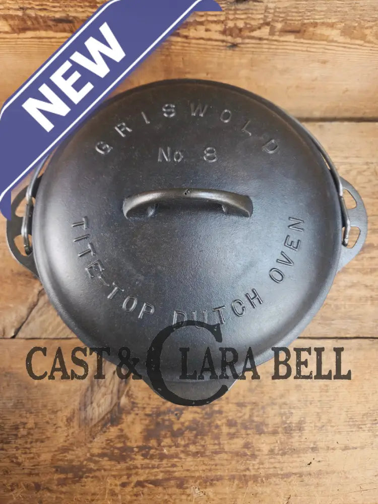Rare 1920’s Griswold #8 Tite-Top Cast Iron DEEP Dutch Oven 1298 and Matching High Dome Raised Logo lid. VERY cool.