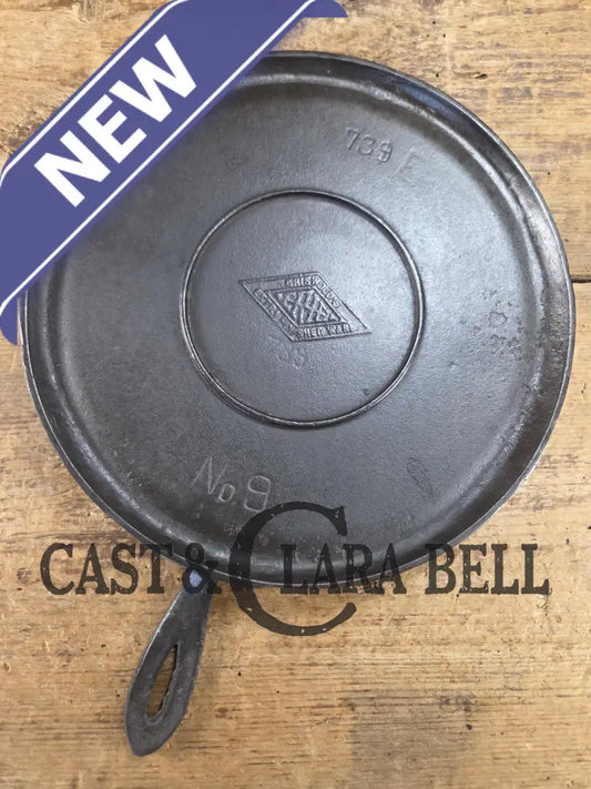 Rare find! 1890’s Griswold’s Erie #9 Cast Iron Diamond Logo Griddle. This was a very limited style. Gorgeous! Griddle