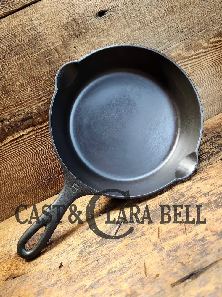 Rare Find. Collectors 1920’S Griswold #5 Cast Iron Skillet With Large Block Logo And Heat Ring