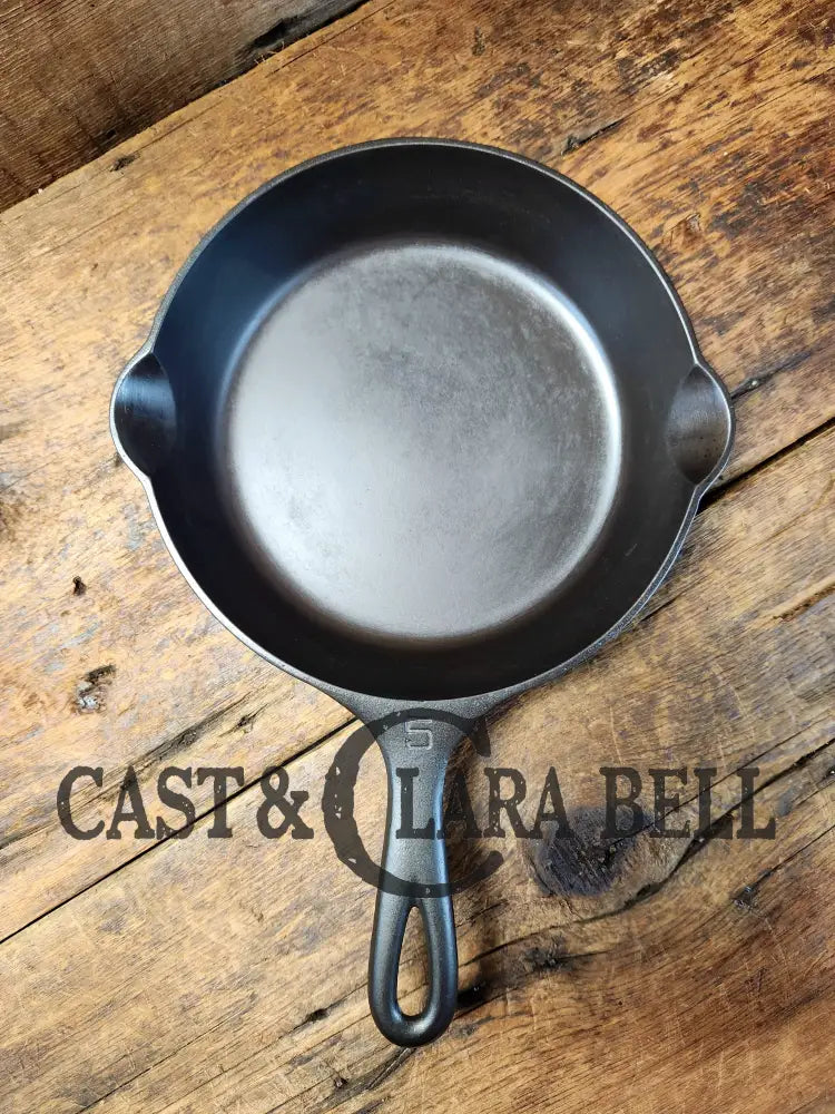 Rare Find. Collectors 1920’S Griswold #5 Cast Iron Skillet With Large Block Logo And Heat Ring