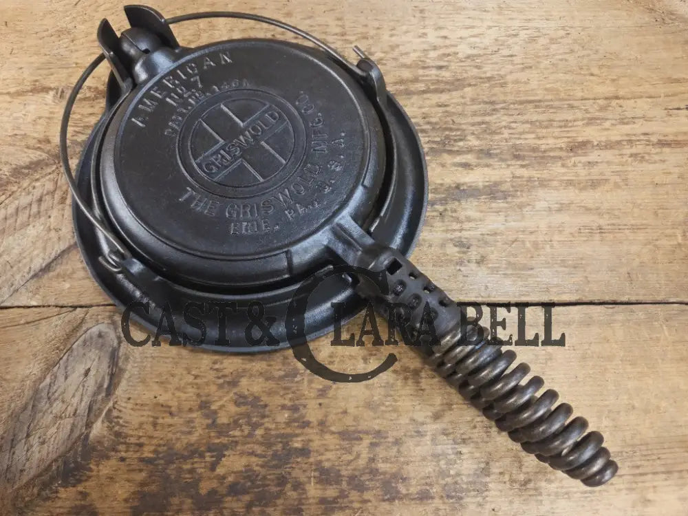 RARE Griswold #7 Waffle Iron with Short Base and Alaskan Handles Patt. 146 N The Griswold Mfg. Co. Erie PA USA Waffle