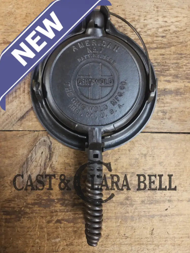 RARE Griswold #7 Waffle Iron with Short Base and Alaskan Handles Patt. 146 N The Griswold Mfg. Co. Erie PA USA Waffle