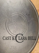 Really cool 1910’s Griswold #10 Skillet large slant logo 716 ERIE series. One of the earlies Griswold Series Skillets