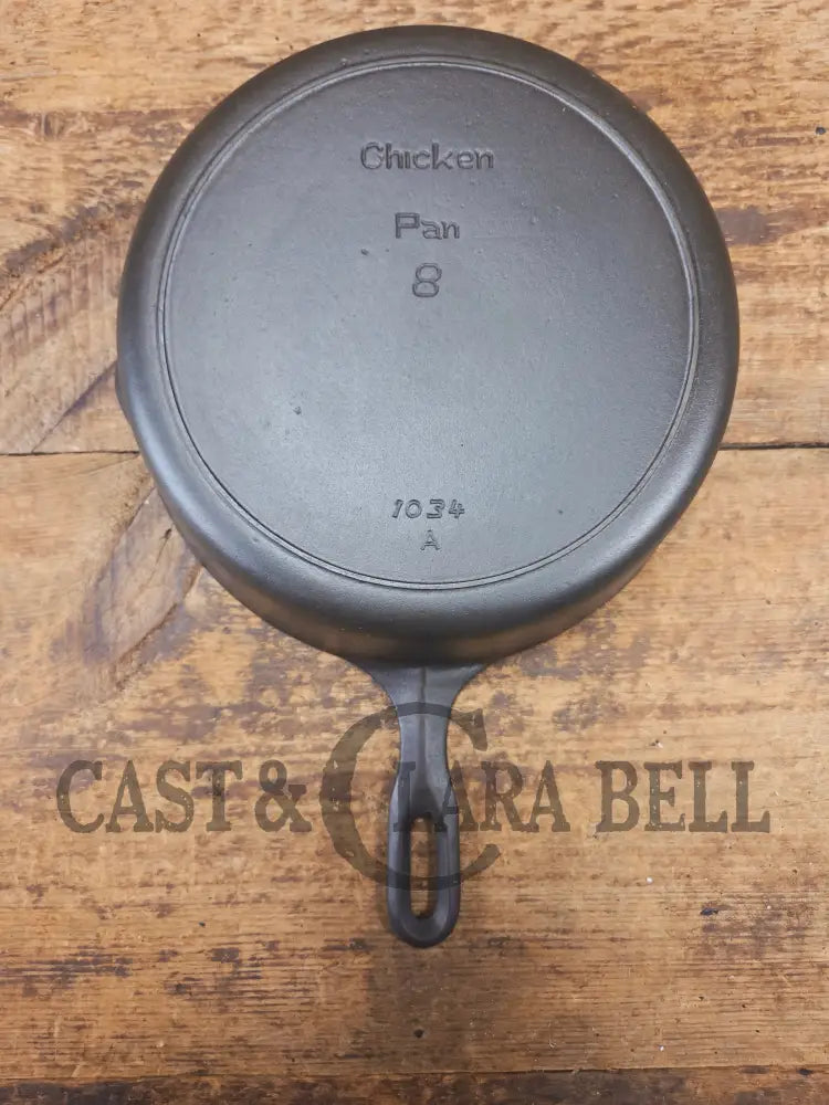 1930s Griswold Iron Mountain Series #8 Cast Iron Chicken Pan 1034 - Skillet