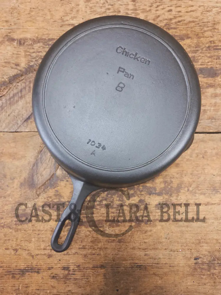 1930s Griswold Iron Mountain Series #8 Cast Iron Chicken Pan 1034 - Skillet