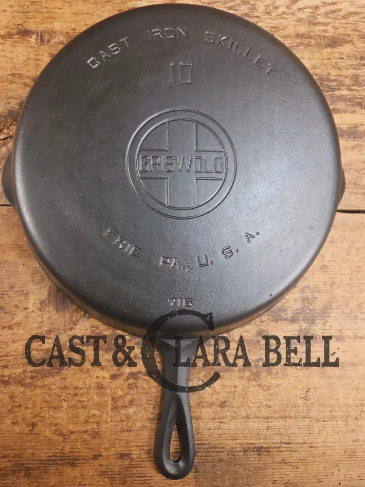 Scare to find BIG Skillet! 1920’s Griswold #10 Skillet with Large Block Logo 716 Fully restored. Getting harder to