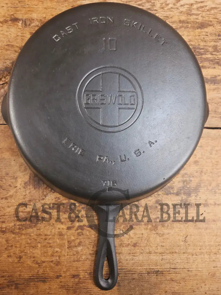 Scare to find BIG Skillet! 1920’s Griswold #10 Skillet with Large Block Logo 716 Fully restored. Getting harder to