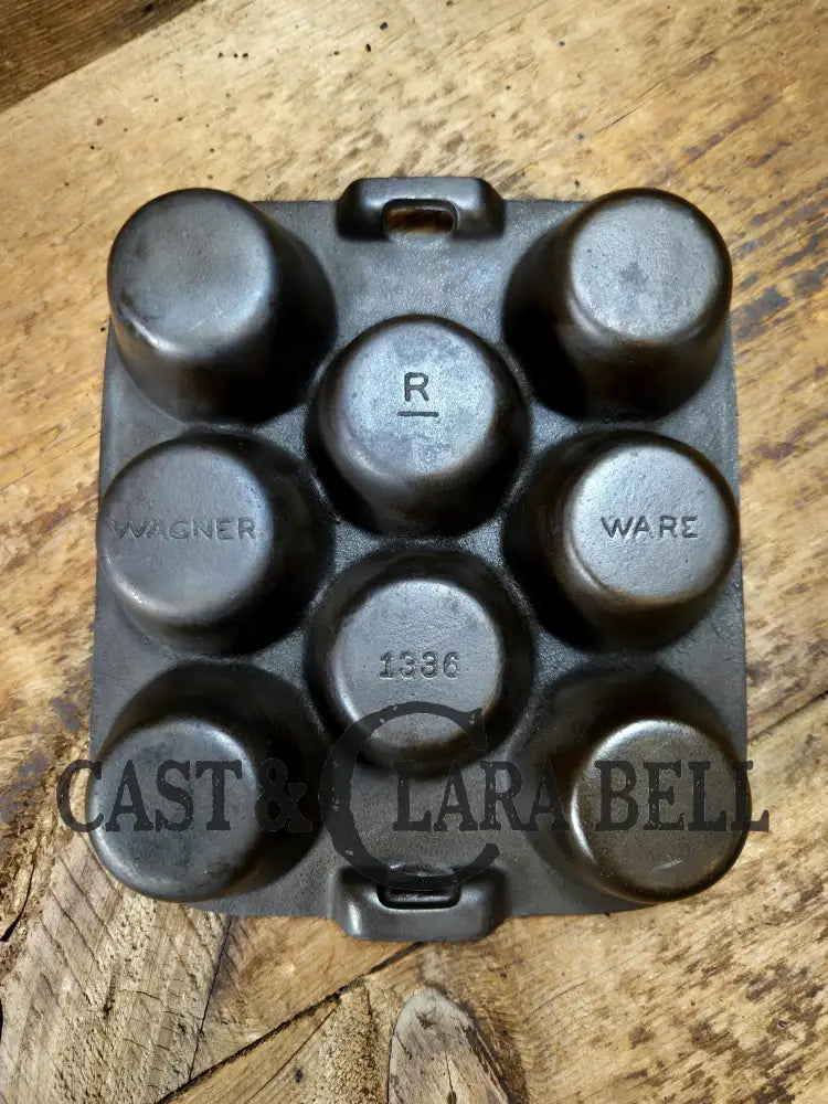 Sleek and elegant! 1930’s Wagner Ware 8 cup Popover Pan 1336 ’R’. Restored and Ready to bake delicious desserts! SC24