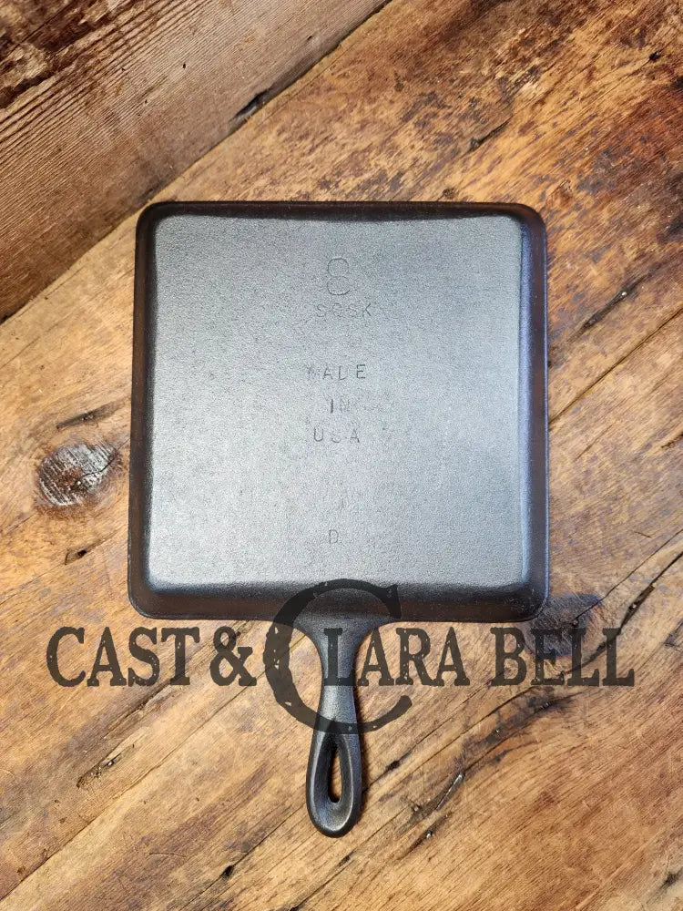 Sleek And Elegant Mid 1900’S Lodge Square Cast Iron Skillet. Sqsk #8 Markings. Versatile Pan For