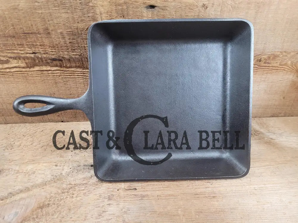 Sleek And Elegant Mid 1900’S Lodge Square Cast Iron Skillet. Sqsk #8 Markings. Versatile Pan For