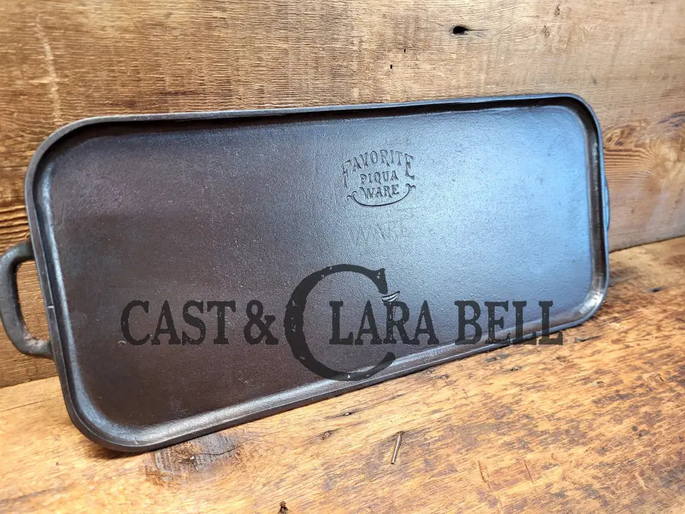 So Cool! 1920’S Favorite Piqua Ware #7 Griddle With Favorite Block Logo Ghost Marks! Griddle