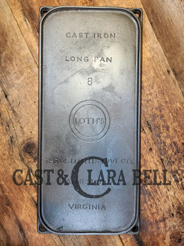 So Cool And Rare! Loth’s #8 Cast Iron ’Long Pan’ The W.j. Loth Stove Co. Waynesboro Virginia Griddle