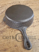 So cool! The ’hammered ugly’ #5 cast iron skillet. Maker Unknown great for sides! SC24 Skillet